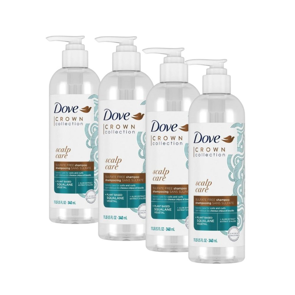 Dove Crown Collection Scalp Care Daily Shampoo for Curly Hair with Aloe Set of 4
